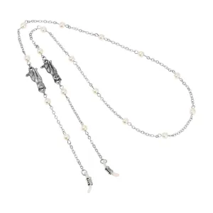 1928 Jewelry Round Faux Pearl Cable Chain Eyeglass Holder Necklace 26" 1928 Jewelry