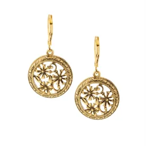 1928 Jewelry Round Floral Drop Earrings 1928 Jewelry