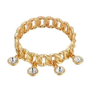1928 Jewelry Round Multi Crystal Link Stretch Bracelet 1928 Jewelry