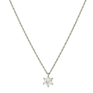 1928 Jewelry Round Setting Cubic Zirconia Pendant Necklace 16"   3" Extender 1928 Jewelry