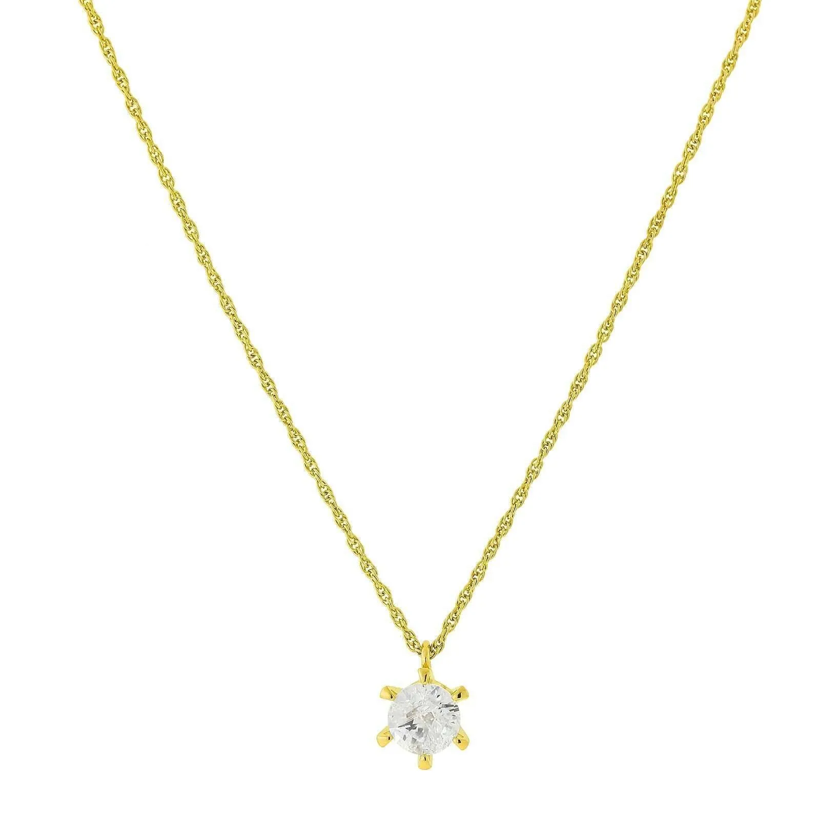 1928 Jewelry Round Setting Cubic Zirconia Pendant Necklace 16"   3" Extender 1928 Jewelry