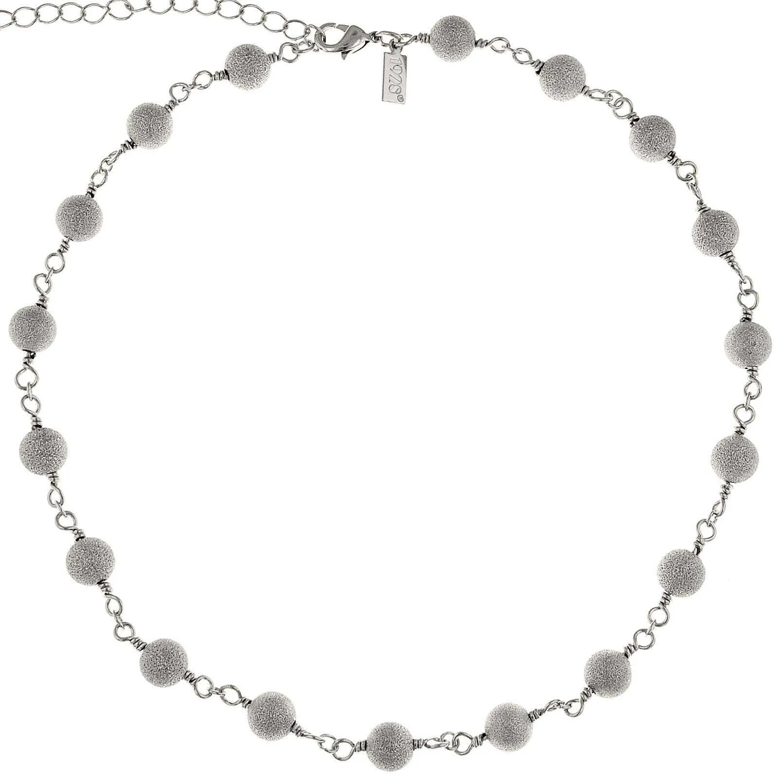 1928 Jewelry Round Textured Beaded Linked Necklace 15"   3" Extender 1928 Jewelry