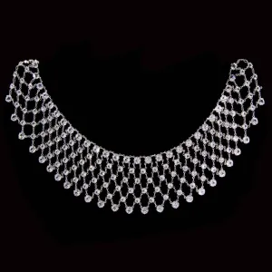 1928 Jewelry Round Vintage Austrian Crystal Bib Necklace 14" 1928 Jewelry