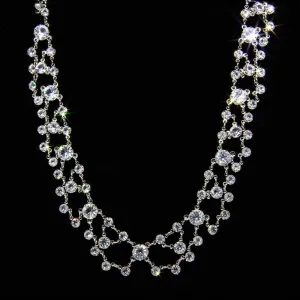 1928 Jewelry Round Vintage Austrian Crystal Collar Necklace 15" 1928 Jewelry
