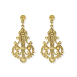 1928 Jewelry Royal Filigree Ornamental Post Drop Earrings 1928 Jewelry