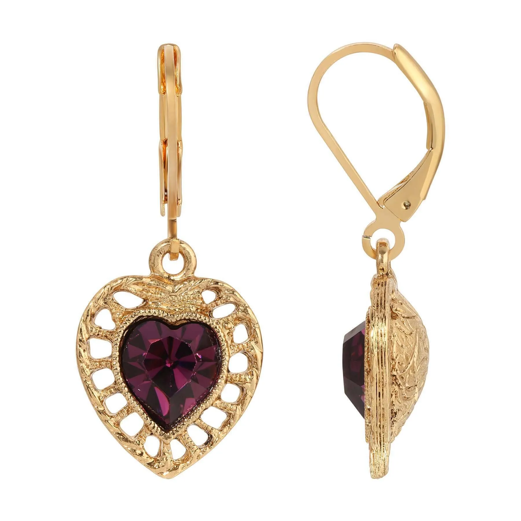 1928 Jewelry Sentimental Crystal Heart Drop Earrings 1928 Jewelry