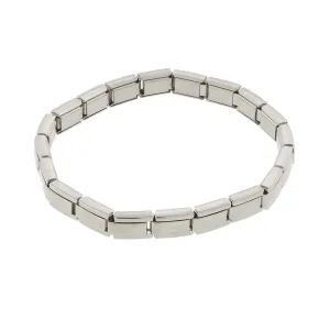 1928 Jewelry Silver Classic Polished Stainless Steel Stretch Bracelet 1928 Jewelry