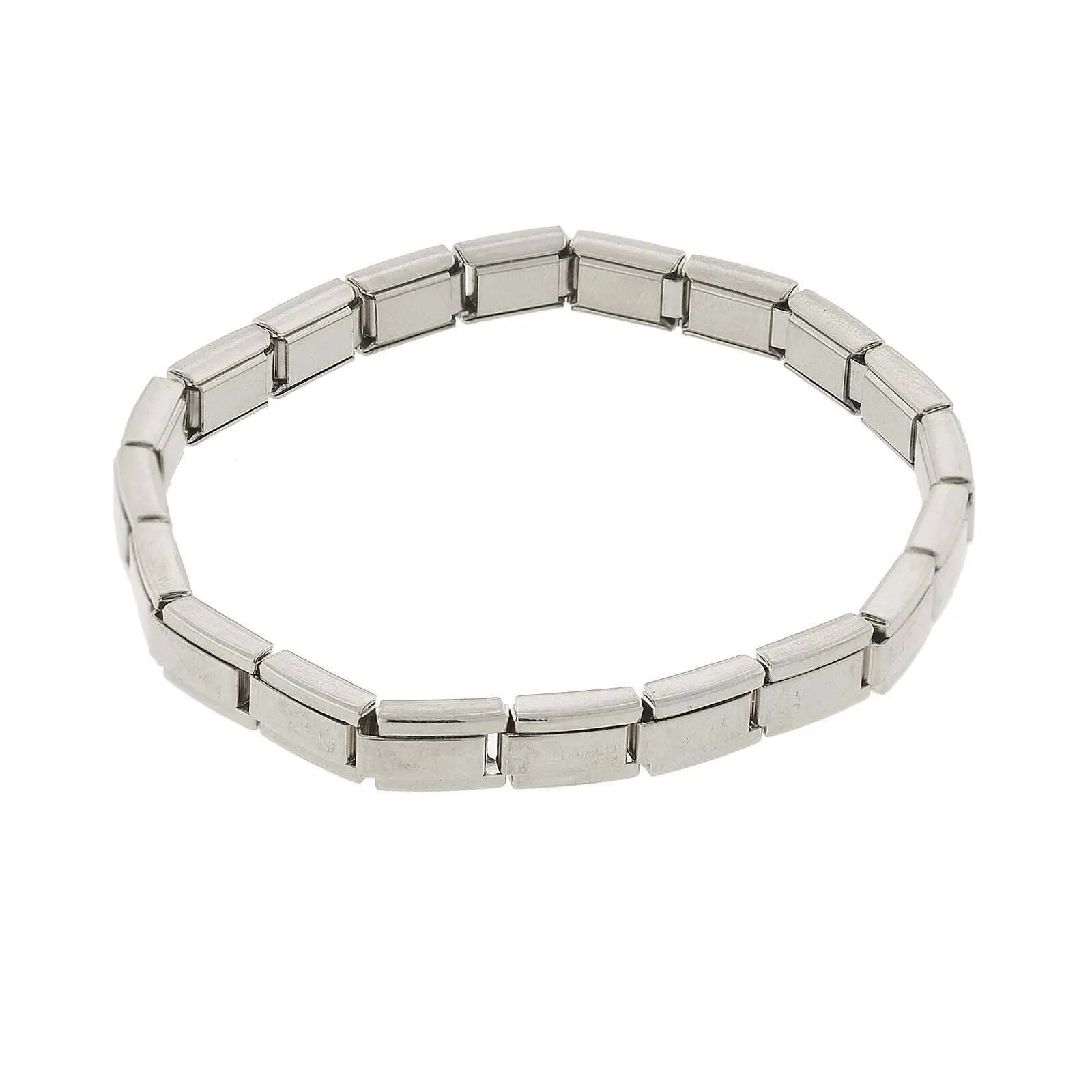1928 Jewelry Silver Classic Polished Stainless Steel Stretch Bracelet 1928 Jewelry