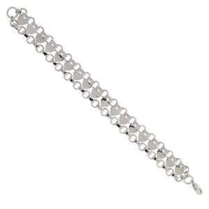 1928 Jewelry Silver Heart Link Bracelet 1928 Jewelry