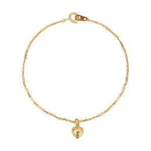 1928 Jewelry Small Puffed Floral Heart Bracelet 7" 1928 Jewelry