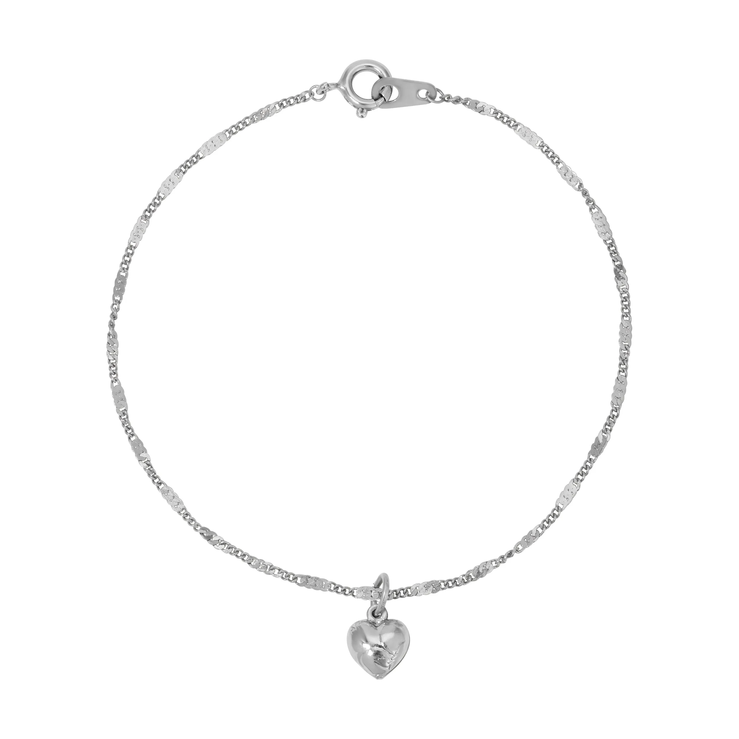 1928 Jewelry Small Puffed Floral Heart Bracelet 7" 1928 Jewelry