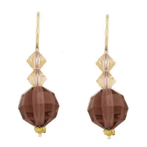 1928 Jewelry Smoked Topaz Light Colorado Bead Wire Drops Earrings 1928 Jewelry