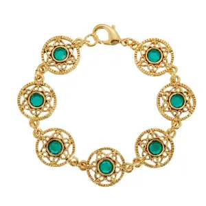 1928 Jewelry Star Disk Channel Crystal Link Bracelet, 7.25"L 1928 Jewelry