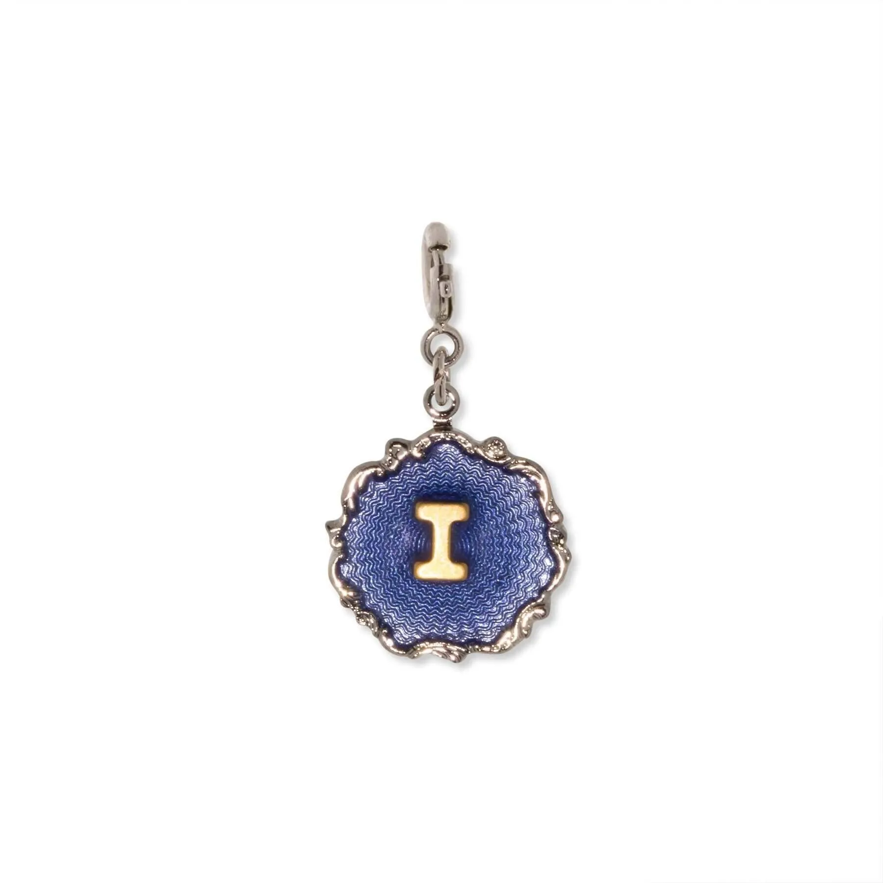 1928 Jewelry Sunburst Blue Enamel Initial Charm 1928 Jewelry