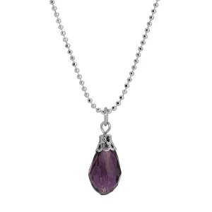 1928 Jewelry Tanzanite Purple Teardrop Crystal Pendant Necklace 16" 1928 Jewelry