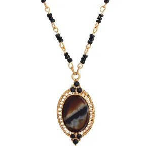 1928 Jewelry Tigers Eye Glass Stone Pendant Necklace 16" 1928 Jewelry