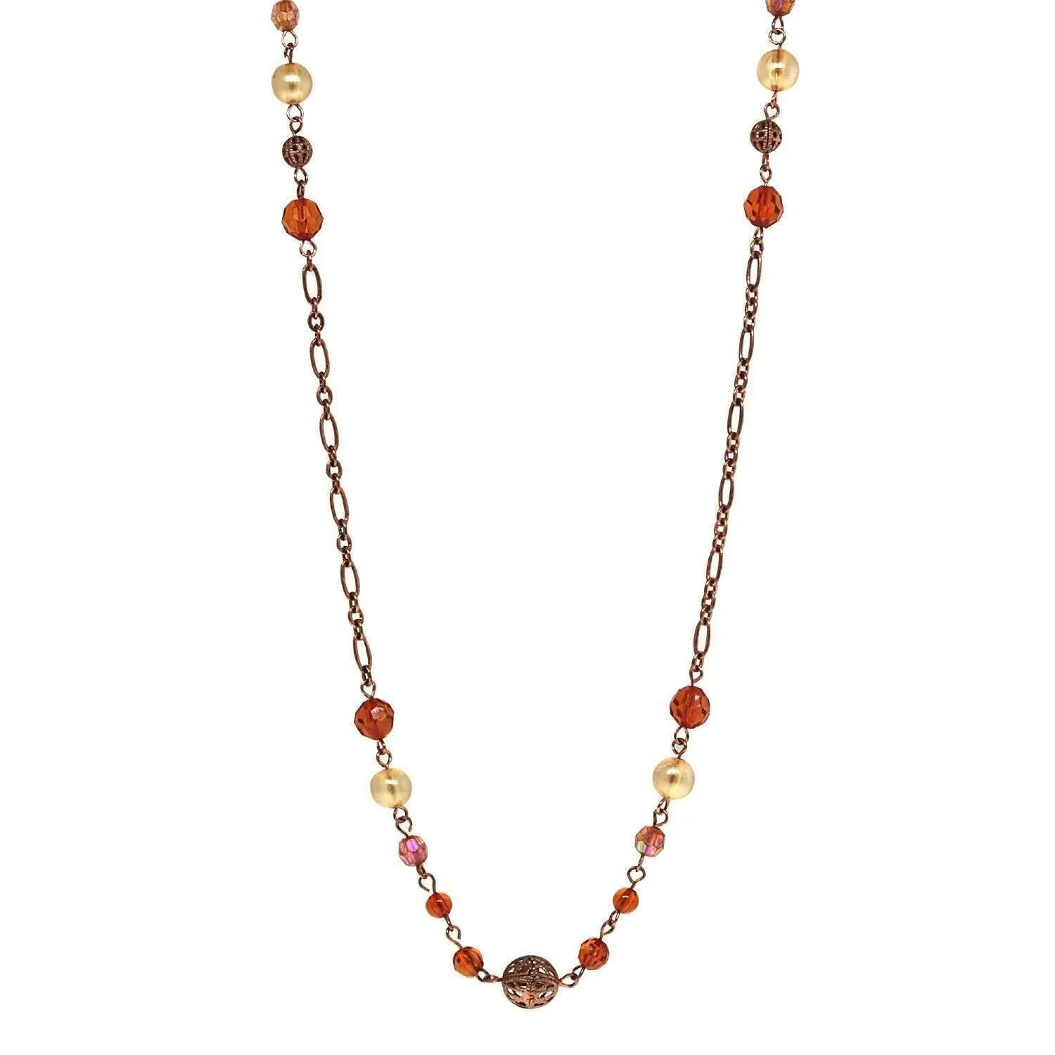 1928 Jewelry Topaz Crystal Bead Necklace 32" 1928 Jewelry