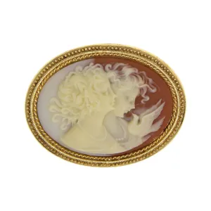 1928 Jewelry Twin Muse And Bird Cameo Pin 1928 Jewelry