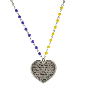 1928 Jewelry Ukraine Peace Heart Pendant Necklace 28" 1928 Jewelry