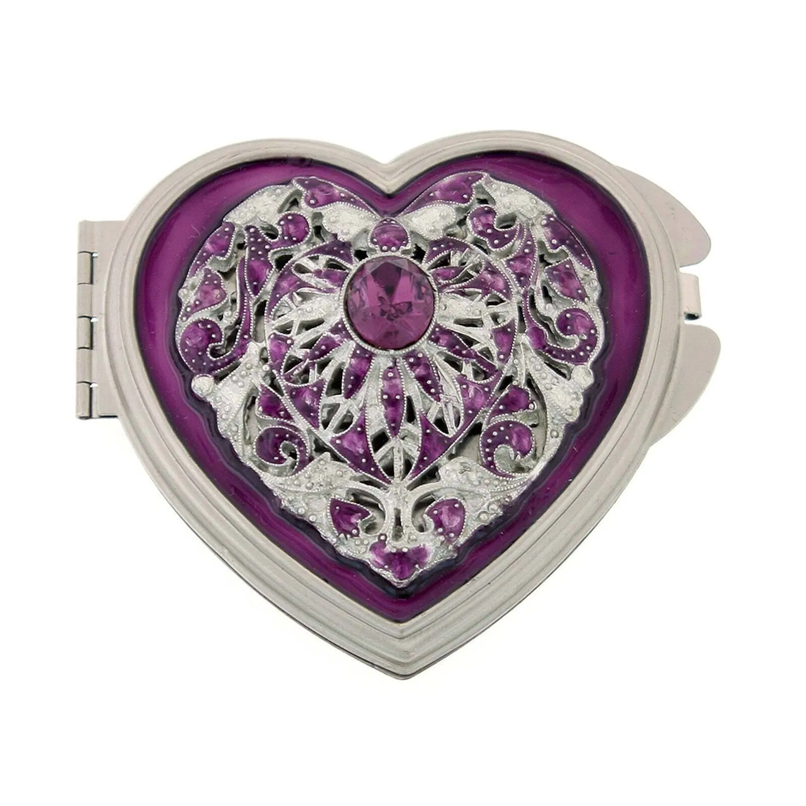 1928 Jewelry Venus Crystal Heart Compact Mirror 1928 Jewelry