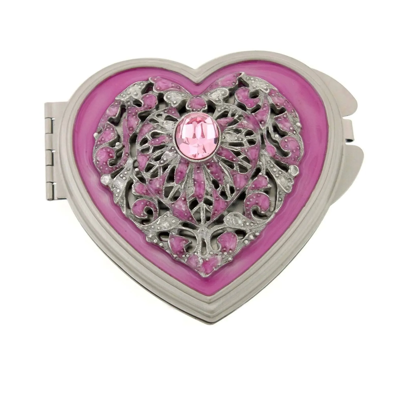 1928 Jewelry Venus Crystal Heart Compact Mirror 1928 Jewelry