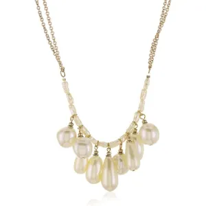 1928 Jewelry Victorian Faux Baroque Pearl Multi Drop Necklace 16"   3" Extender 1928 Jewelry