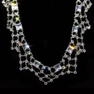 1928 Jewelry Vintage Austrian Crystal Collar Necklace 12"   3" Extender 1928 Jewelry
