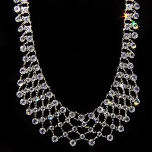1928 Jewelry Vintage Austrian Crystal Collar Necklace 15" Chain 1928 Jewelry