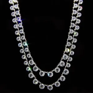 1928 Jewelry Vintage Austrian Crystal Double Strand Necklace 12.5"   3" Extender 1928 Jewelry