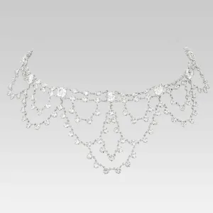 1928 Jewelry Vintage Austrian Crystal Draped Necklace 11" 1928 Jewelry