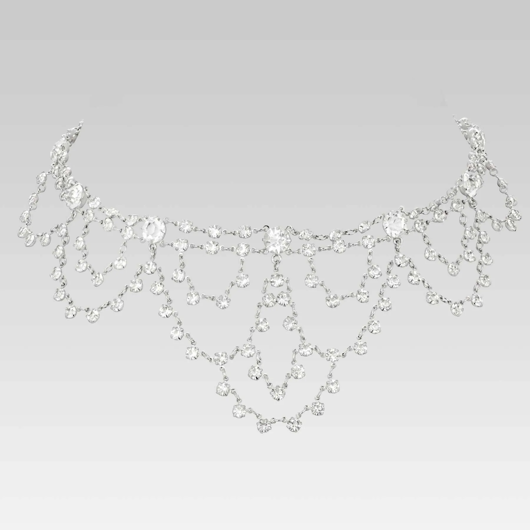 1928 Jewelry Vintage Austrian Crystal Draped Necklace 11" 1928 Jewelry