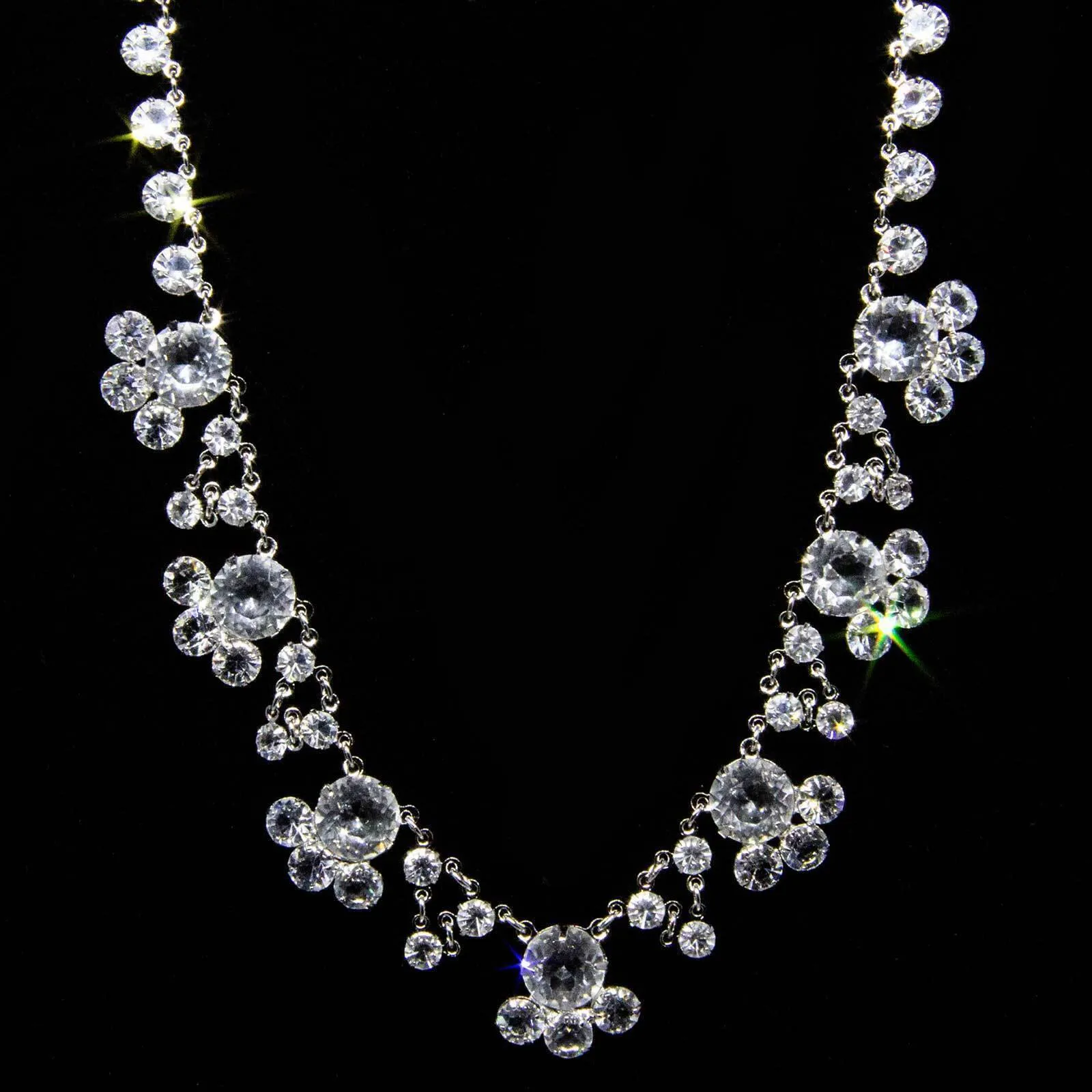 1928 Jewelry Vintage Austrian Crystal Drop Necklace 13" 1928 Jewelry