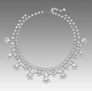 1928 Jewelry Vintage Austrian Crystal Multi Drop Necklace 16" 1928 Jewelry