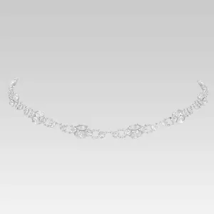 1928 Jewelry Vintage Austrian Crystal Navette Link Necklace 15" 1928 Jewelry