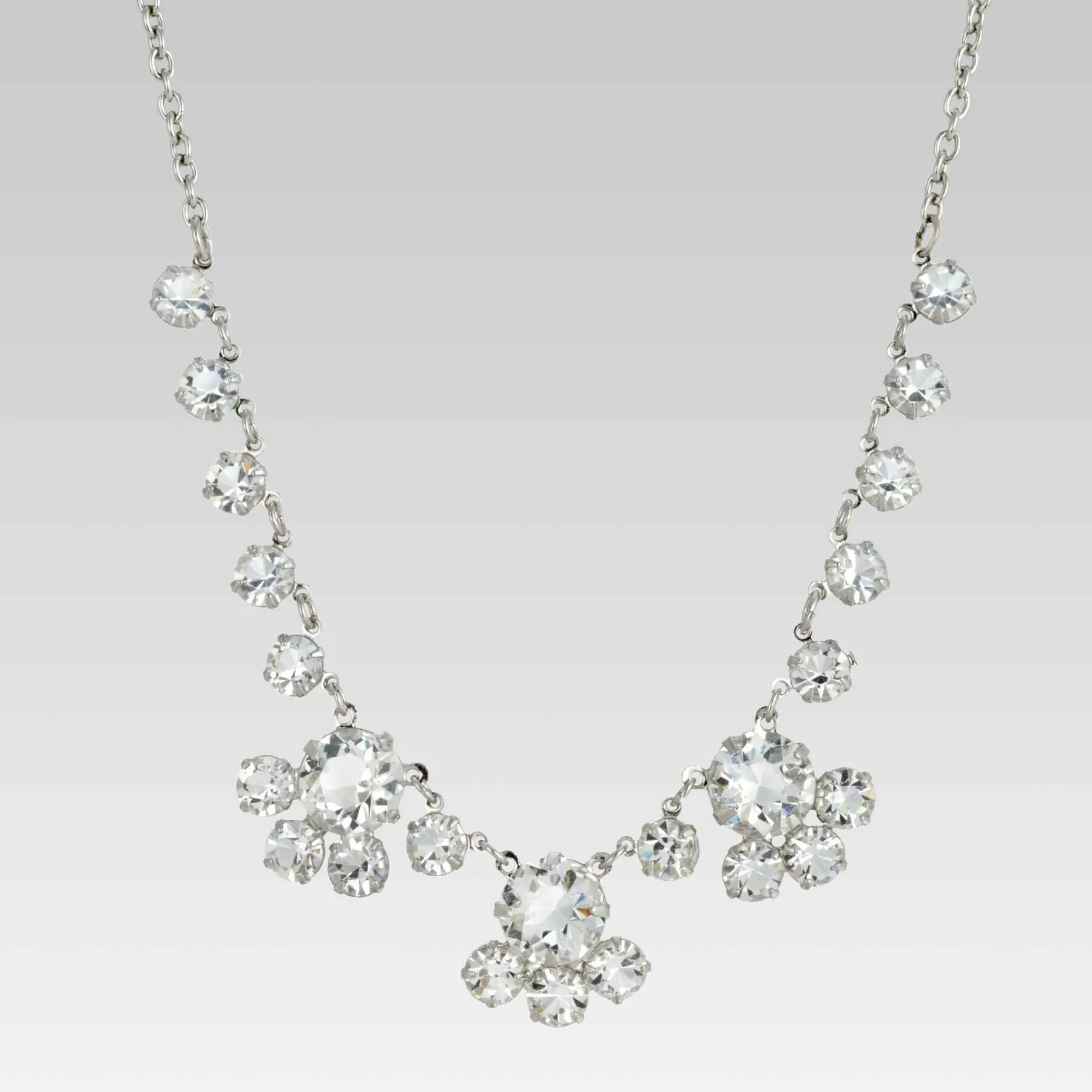 1928 Jewelry Vintage Austrian Crystal Round Crystal Necklace 16"   3" Extender Adjustable 1928 Jewelry