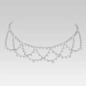 1928 Jewelry Vintage Austrian Crystal Round Draped Drop Necklace 16"   3" Extender Adjustable 1928 Jewelry