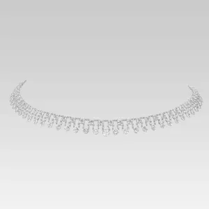 1928 Jewelry Vintage Austrian Crystal Round Drop Link Necklace 16" 1928 Jewelry