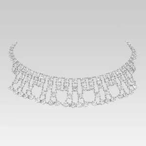 1928 Jewelry Vintage Austrian Crystal Round  Drop Necklace 15" 1928 Jewelry