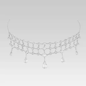 1928 Jewelry Vintage Austrian Crystal Tear Drop Necklace 15" 1928 Jewelry