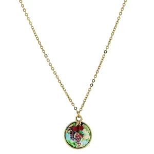 1928 Jewelry Winery Round Grapes Decal Pendant Necklace 16"   3" Extender 1928 Jewelry