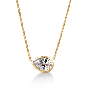 2 ct. East-West Bezel Pear Necklace