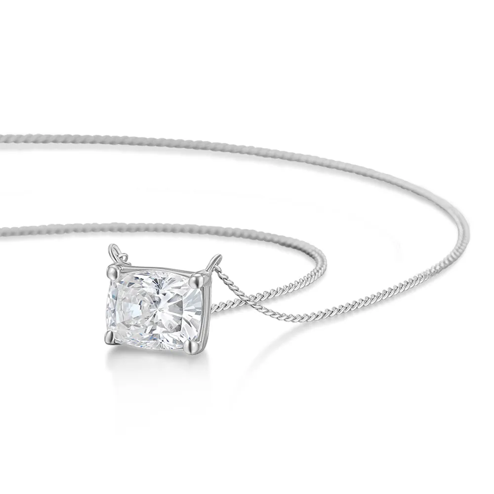 2 ct. East-West Cushion Necklace