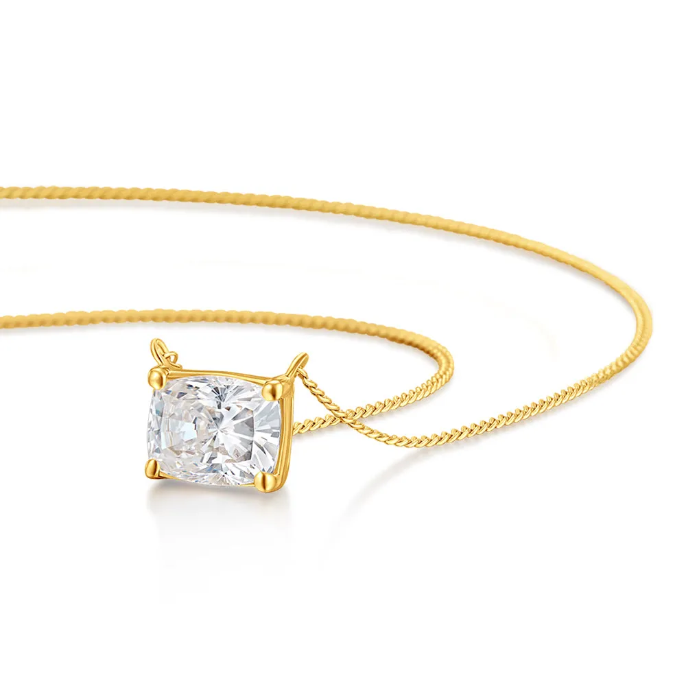 2 ct. East-West Cushion Necklace