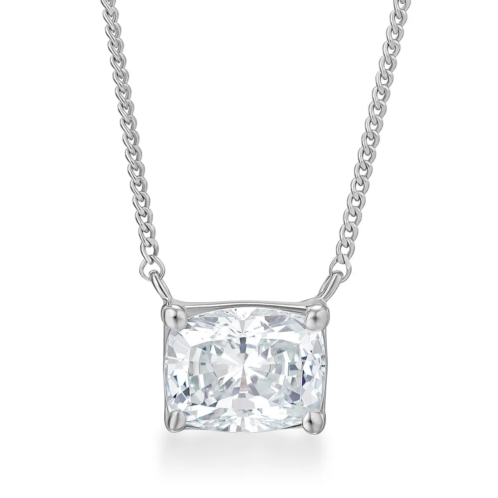 2 ct. East-West Cushion Necklace