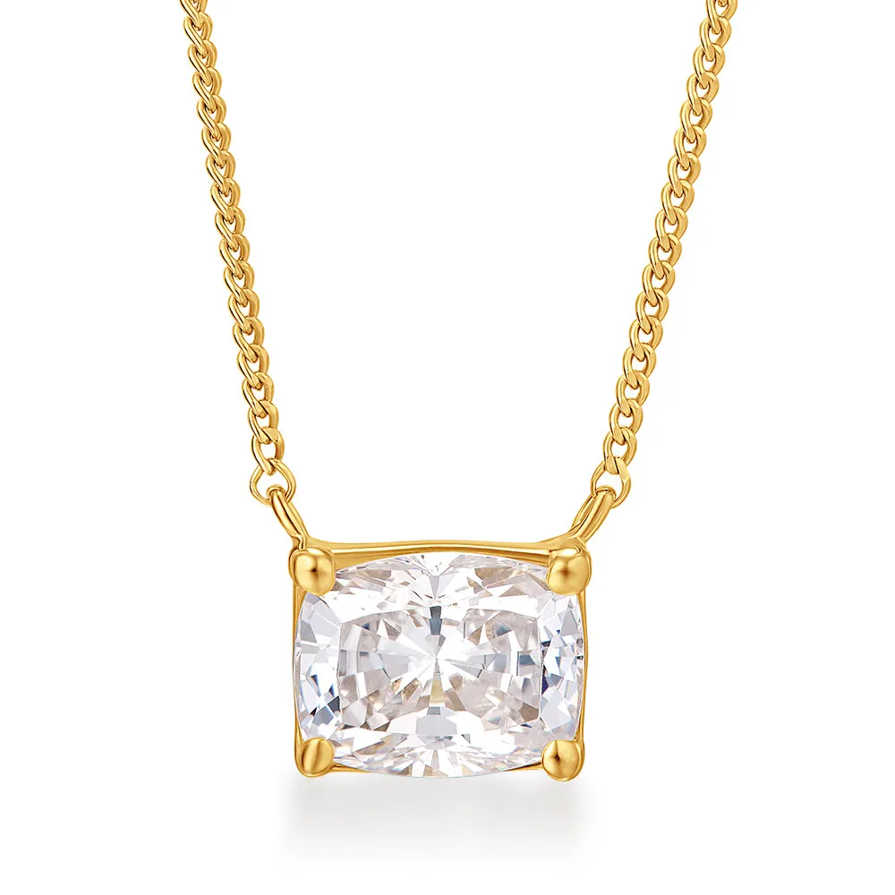 2 ct. East-West Cushion Necklace