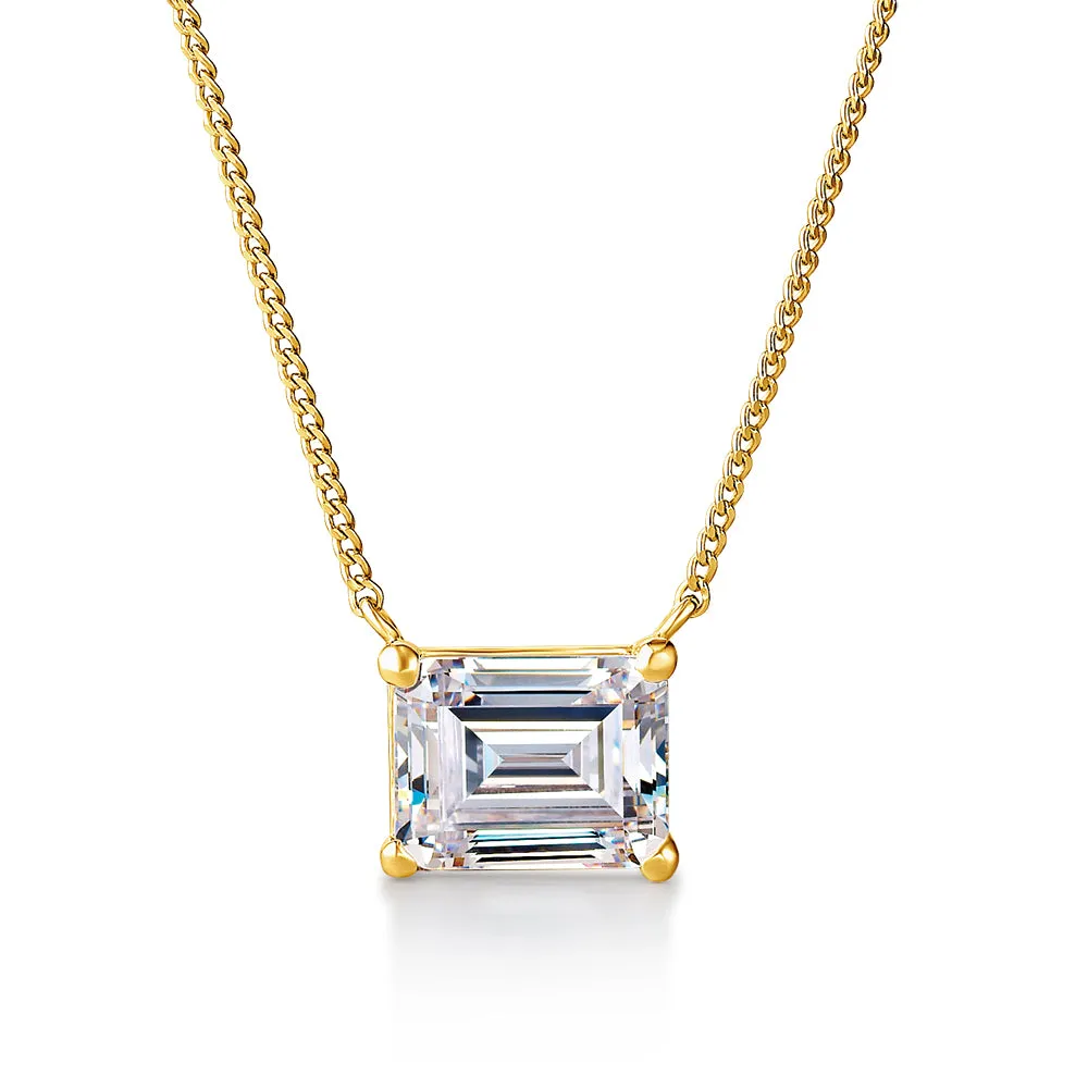 2 ct. East-West Emerald Cut Necklace