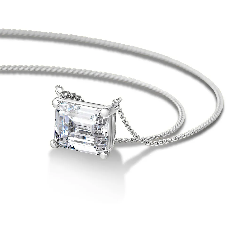 2 ct. East-West Emerald Cut Necklace