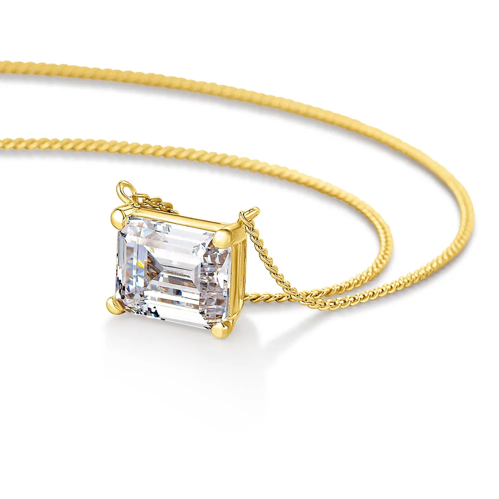 2 ct. East-West Emerald Cut Necklace