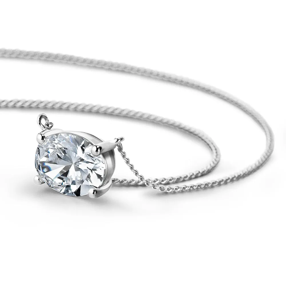 2 ct. East-West Oval Necklace