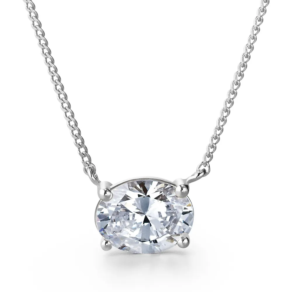 2 ct. East-West Oval Necklace